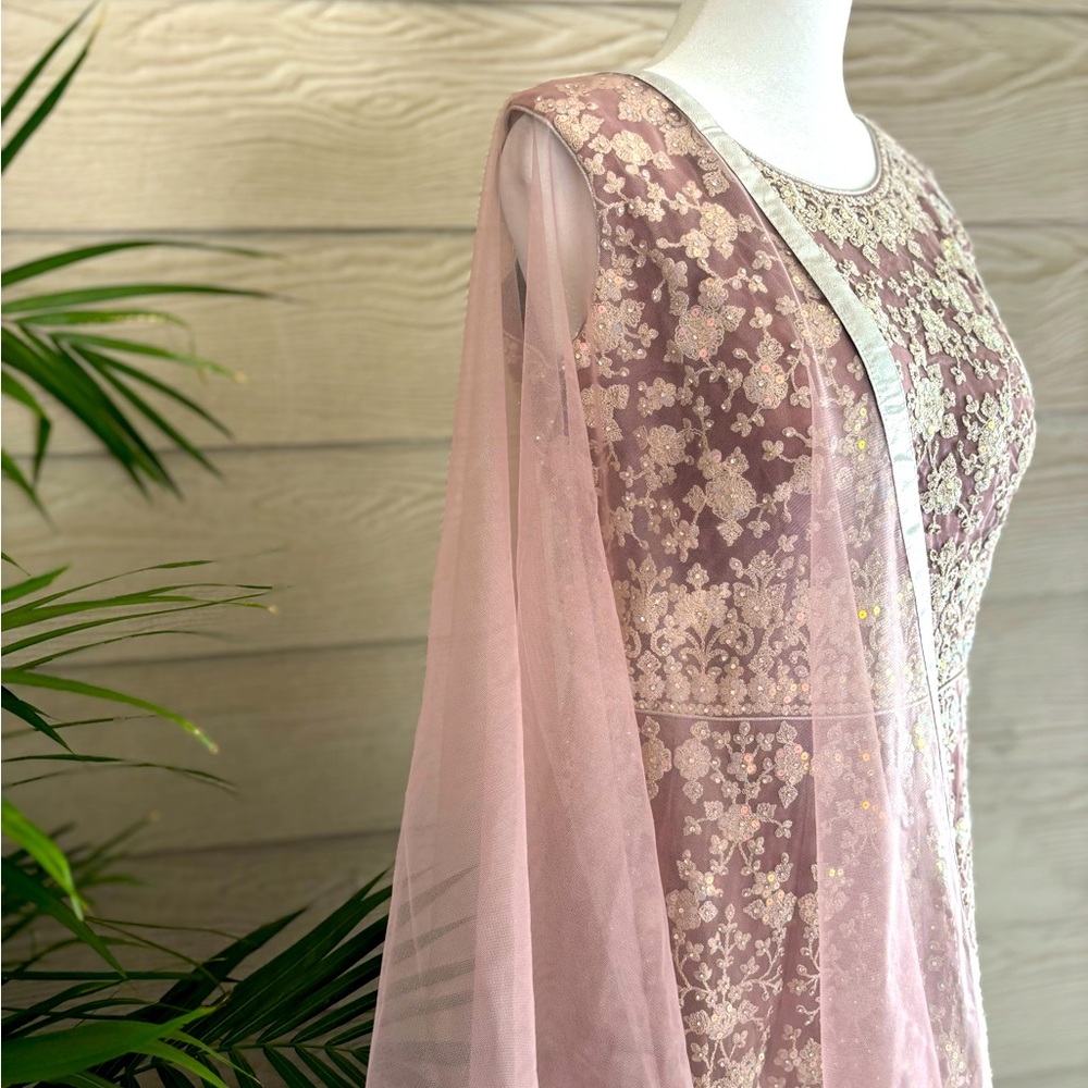 Elegant Pink and Cream Embroidered Anarkali